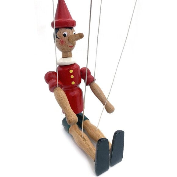 MASTRO Geppetto Pinocchio Wooden Marionette Puppet Hand-Carved Italy Folk Art - Picture 9 of 10